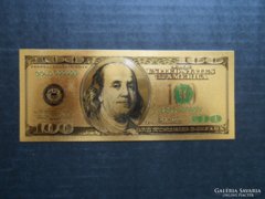 USA 100 dollár aranyozott, festett bankjegy utánzat!