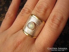 Minimalista holdköves gyűrű 18 karátos arany és ezüst