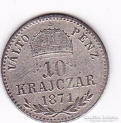 1871 Ezüst 10 Krajcár Gyulafehérvár!!