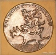 A brémai  muzsikusok, bronz 14,2 cm