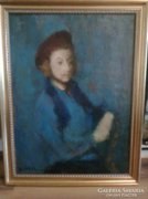 Gábor Marianne: Fiatal lány portréja (aukcionált)