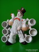 JELZETT Lippelsdorfi porcelán italos pálinkás készlet kiöntő  6 kupicával  hiánytalan!!! ép!