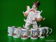 JELZETT Lippelsdorfi porcelán italos készlet kiöntő + 6 kupica hiánytalan