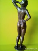 Antique old copper alloy beautiful bronze female nude 28 cm