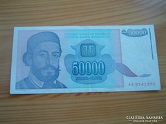 JUGOSZLÁVIA 50.000 DINÁR 1993 AA