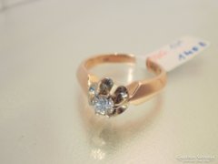 Vörösarany eljegyzési karikagyűrű gyémánttal (0566)
