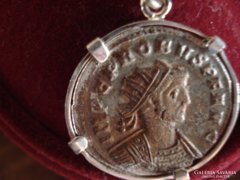 Római pénz medál ezüst foglalatban