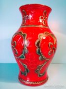 Megéri! Tűzpiros GMUNDNER KERAMIK AUSTRIA kerámia váza nagy, jelzett eredeti
