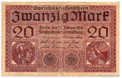 Németország 20 német birodalmi Márka, 1918, szép