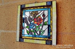 X. Már -50% engedménnyel! Rózsacsokor. Eredeti 3D. Tiffany fali kép akció!