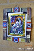 X. Már -50% engedménnyel! Mária.. Eredeti 3D. Tiffany fali kép akció!