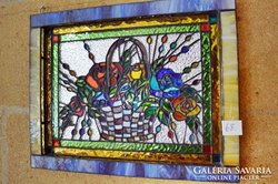 A. Már -50% engedménnyel! Rózsacsokor. Eredeti 3D. Tiffany fali kép akció!