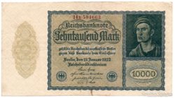 Németország 10 ezer német inflációs Márka, 1922, kisalakú