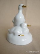 Aranycsőrű kacsa pár Aquincumi porcelán