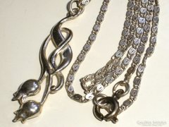 Régi gyönyörű sterling ezüst virágos nyaklánc