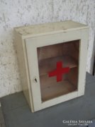 Katonai orvosságos fa szekrény 