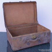 0C888 Antik bőr koffer utazó táska