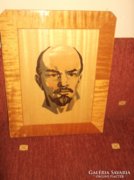 Lenin fa intarzia kép