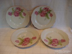 Antik Zsolnay porcelán rózsás tányérok