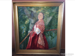 Nagyméretű 150éves nemes asszony,grófné festmény 