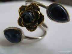 Gyönyörű gyűrű, ezüst réz kombináció, lapis kővel