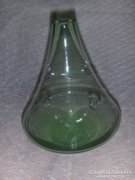 Zöld üveg lombik váza (fp)
