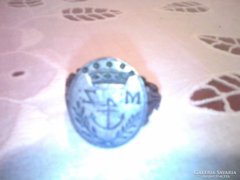 XVIII-XIX.sz.Öt ágú koronás,nemesi monogramos pecsétgyűrű
