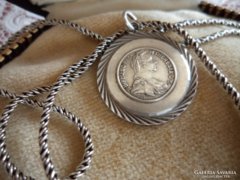 Mária Terézia ezüst medalion 2,4 cm