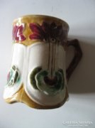 Körmöcbánya virágmintás  keménycserép pohár XIX. század