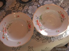 Zsolnay  mélytányérok  pipacs mintás az 50 es  évekből , pajzs jelzéssel