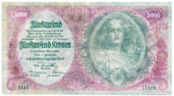 Ausztria 5000 osztrák Korona, 1922, ritka