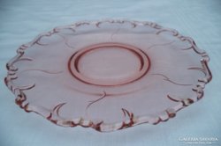 Rózsaszín üveg kistányér