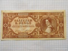 Szép 100 ezer B.-pengő 1946 !!