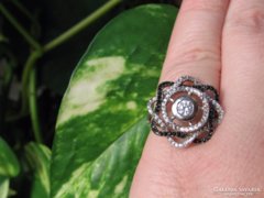 For 1 day!!! Microzirkon-button daisy 925 marked silver ring