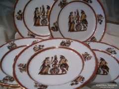 6 db antik FISCHER & MIEG süteményes tányér