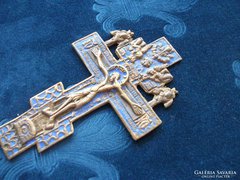 17-19-dik sz.tűzzománc-bronz orosz pravoszláv kereszt