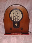 Retró rádió, régies, faburkolatú rádiókészülék 32 cm