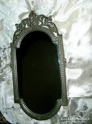 Antik öntöttvas fali  tükörkeret  tükörrel 39 cm X 21 cm