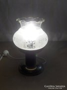 Retro, üvegbúrás asztali lámpa (fp)