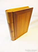Furnérozott könyv alakú fa doboz