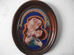 ZSÓRI BALOGH ERZSÉBET -- MADONNA....- TŰZZOMÁNC KÉP