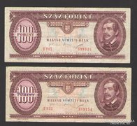 100 forint 1995. 2 darab !!!