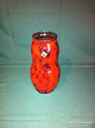 Retro piros-fekete iparművész váza 27 cm