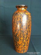 Retro narancs-fekete hengeres kerámia váza 29 cm