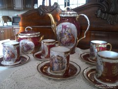 Mokkás Versailles porcelán csésze garnitúra
