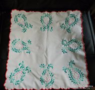 Hand-embroidered antique tablecloth 44cm *46cm