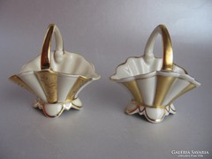 Bavaria-Gerold porcelán kosárka (bonbon-tartó, 2 db)