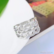 Chain Link Pattern Silver-Plated Ring Size 5.5