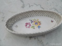 Openwork braided oval hand-painted bowl