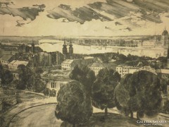 Csurgói Máté L. (1931-) Látkép a Dunával/Budapest
